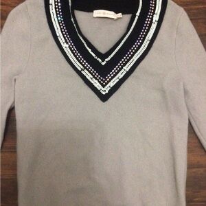 Tory Burch Sweater with Beaded V-Neck